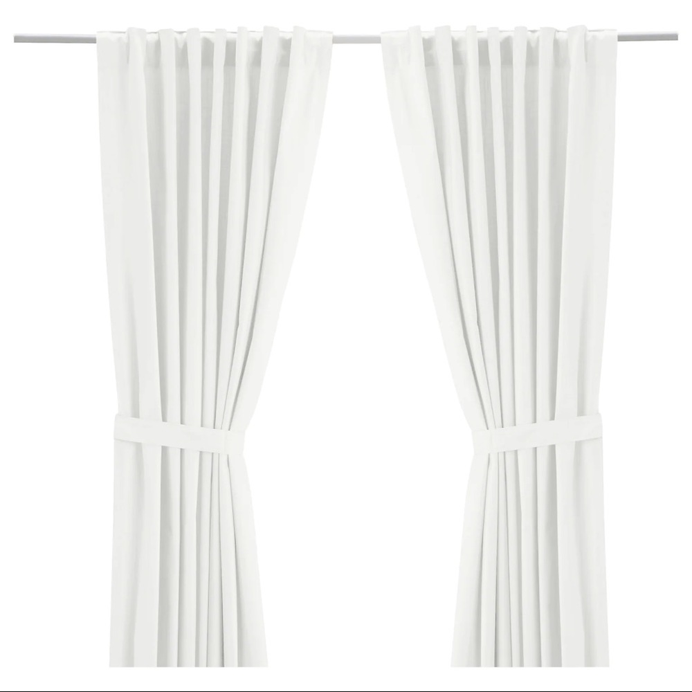 IKEA Ritva Curtain with tie back 57*65” two pairs